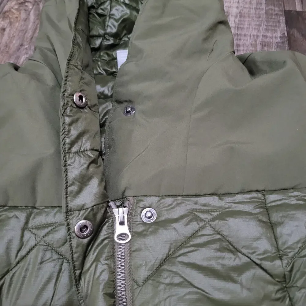 Columbia Hooded Puffer Jacket Parka Womens XS Green Long Quilted - Picture 8 of 10